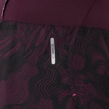Asics Damenlaufhose Road All Over Print 2-N-1 3.5IN Short, Dark Aubergine