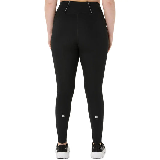 Asics Damenlaufhose Road Winter High Waist Tight, Performance Black – Rückansicht – schwarz / 34