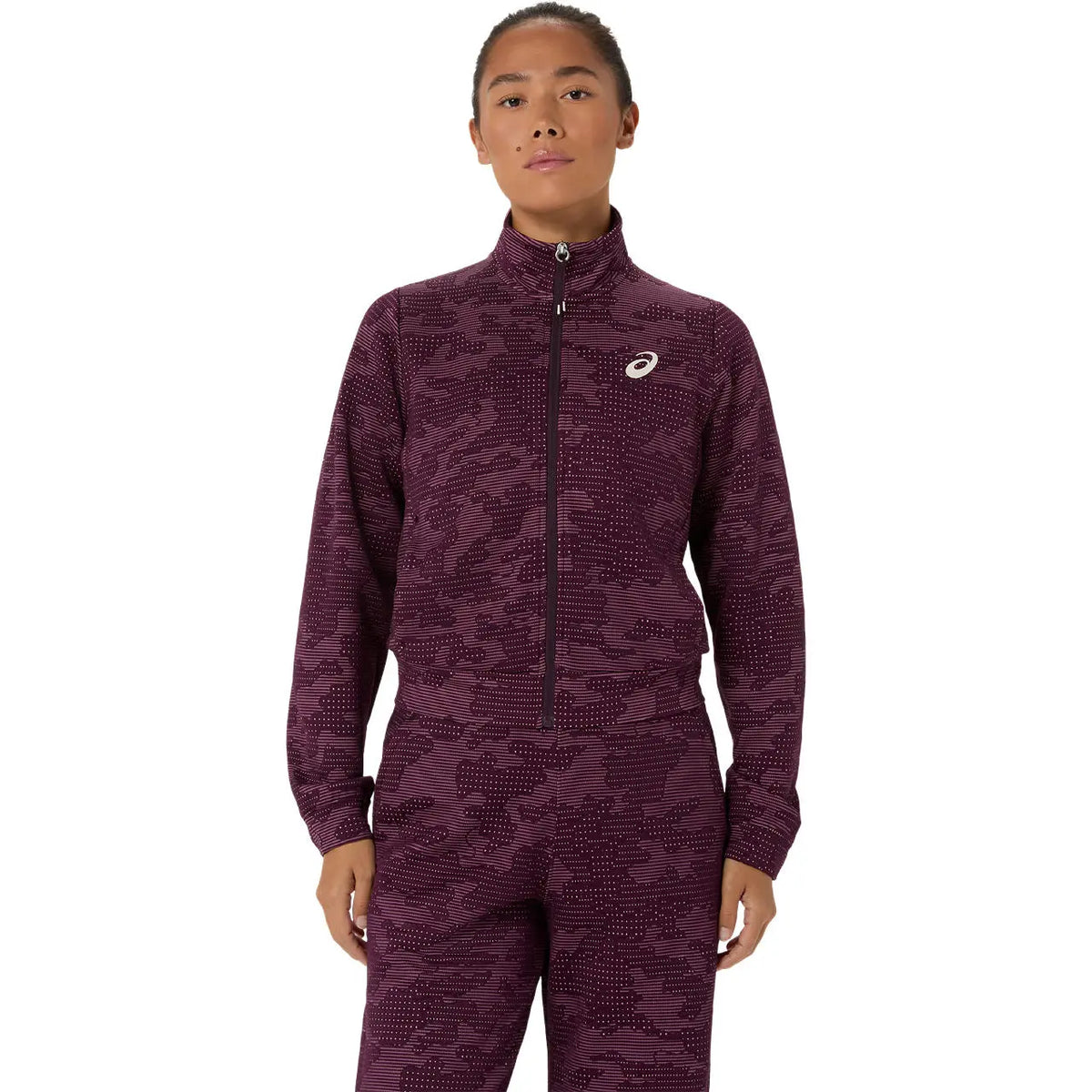 Asics Damenlaufjacke Match Jacket, Dark Aubergine – Bild 
