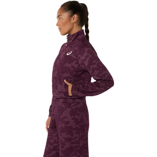 Asics Damenlaufjacke Match Jacket, Dark Aubergine – Rückansicht – Dark Aubergine / 38