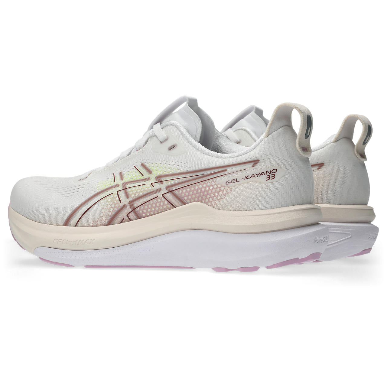 Asics Damenlaufschuhe Gel-Kayano 33, White/Hazy Lilac – Bild 