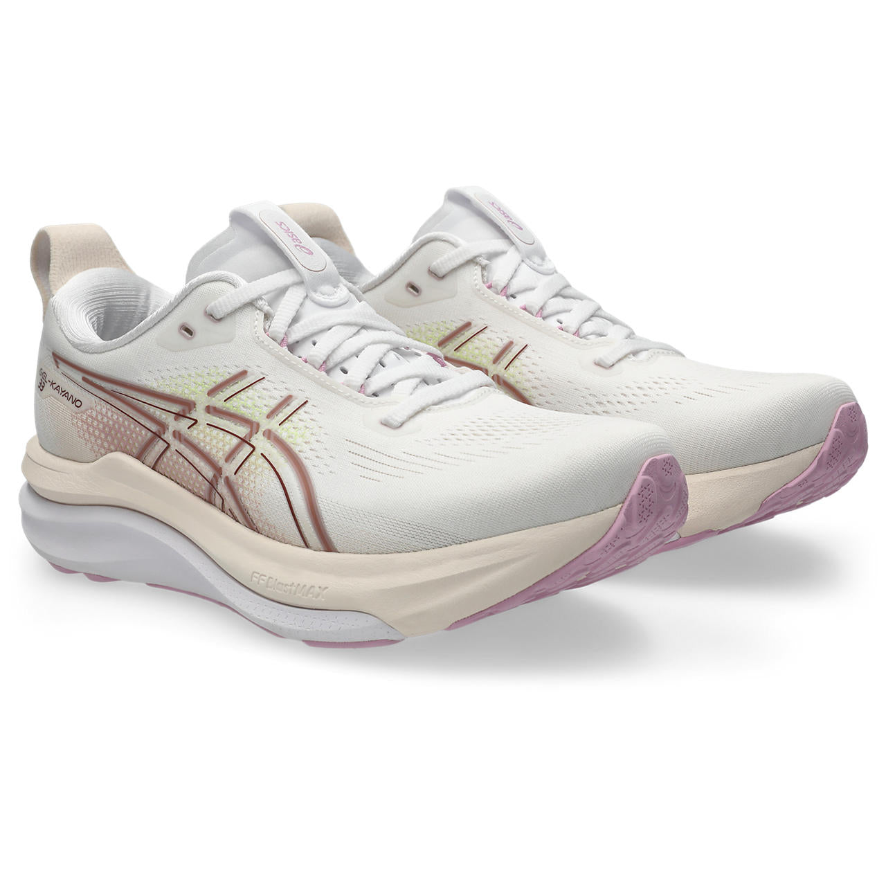 Asics Damenlaufschuhe Gel-Kayano 33, White/Hazy Lilac – Bild 