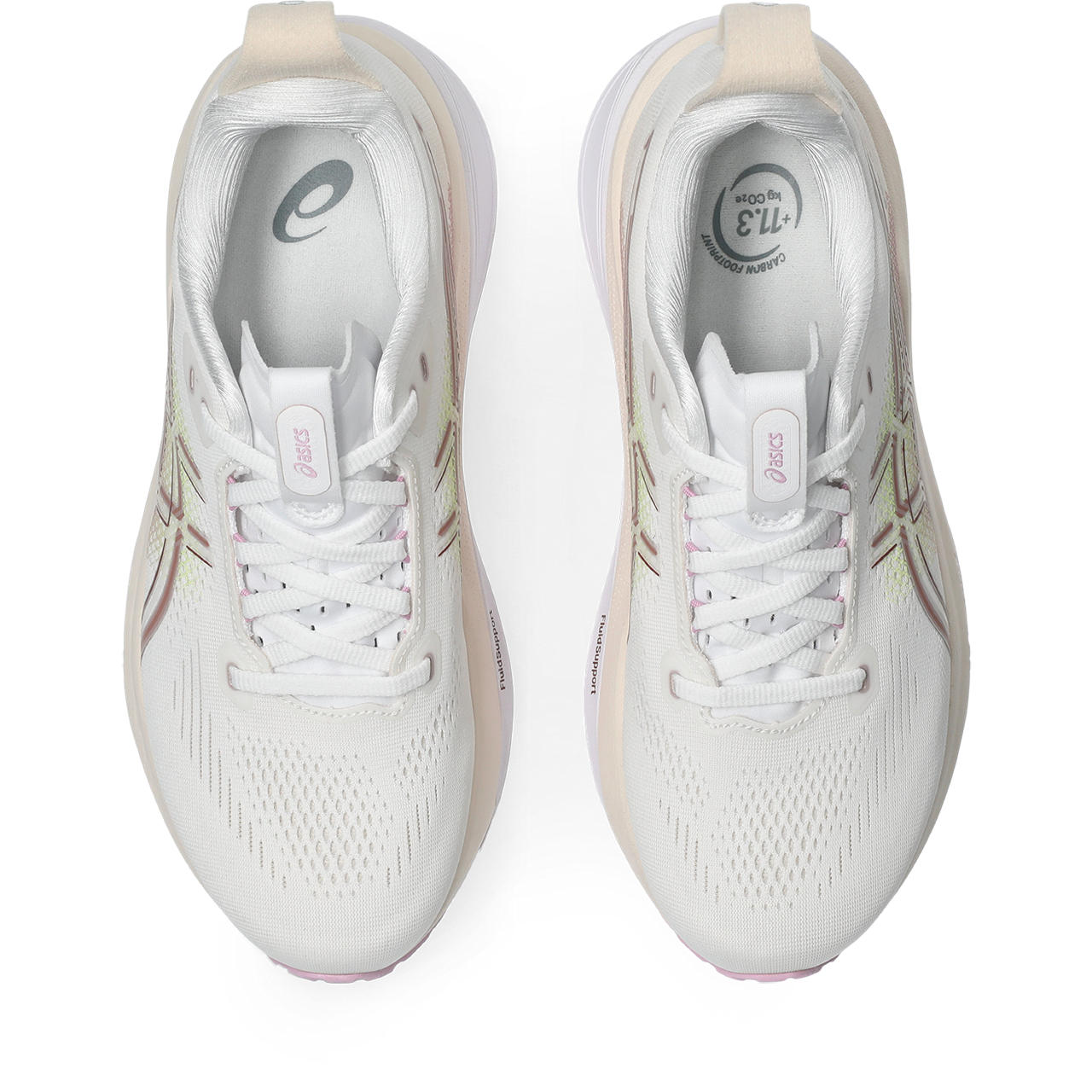Asics Damenlaufschuhe Gel-Kayano 33, White/Hazy Lilac