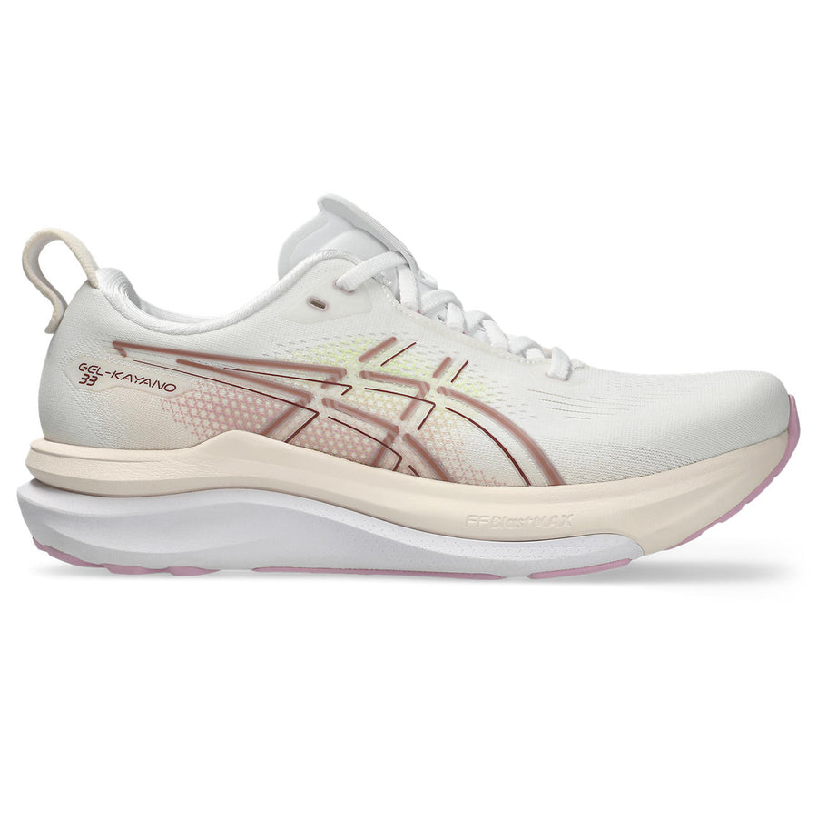 Asics Damenlaufschuhe Gel-Kayano 33, White/Hazy Lilac