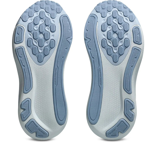 Asics Damenlaufschuhe Gel-Kayano 33, Solid Air/Soft Sky – Rückansicht – hellblau / 38