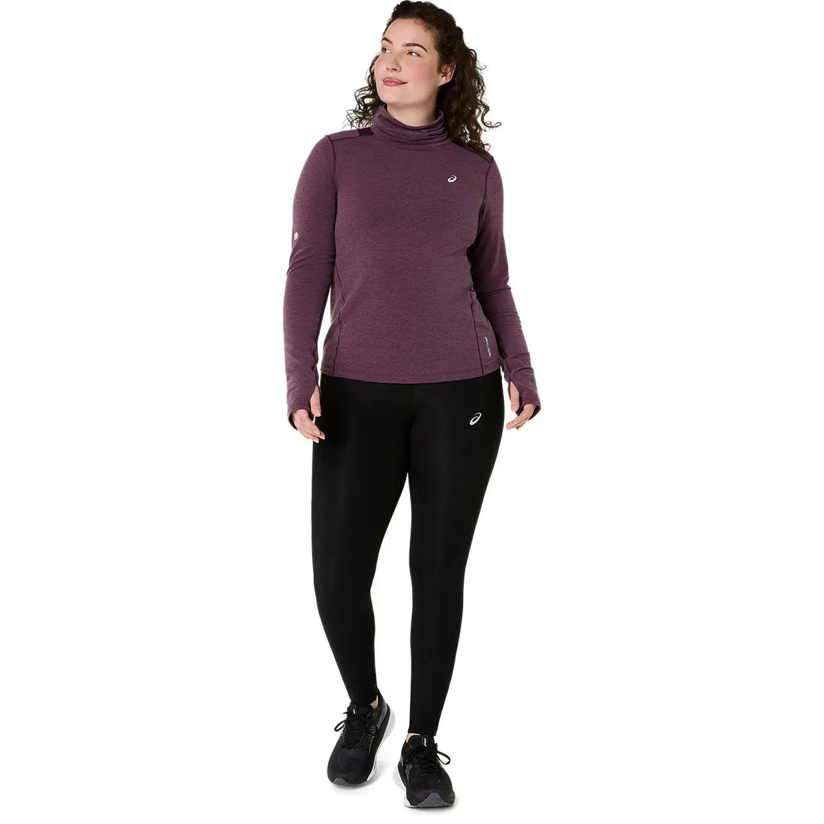 Asics Damenlaufshirt Nagino Run Winter LS Top, Dark Aubergine – Bild 