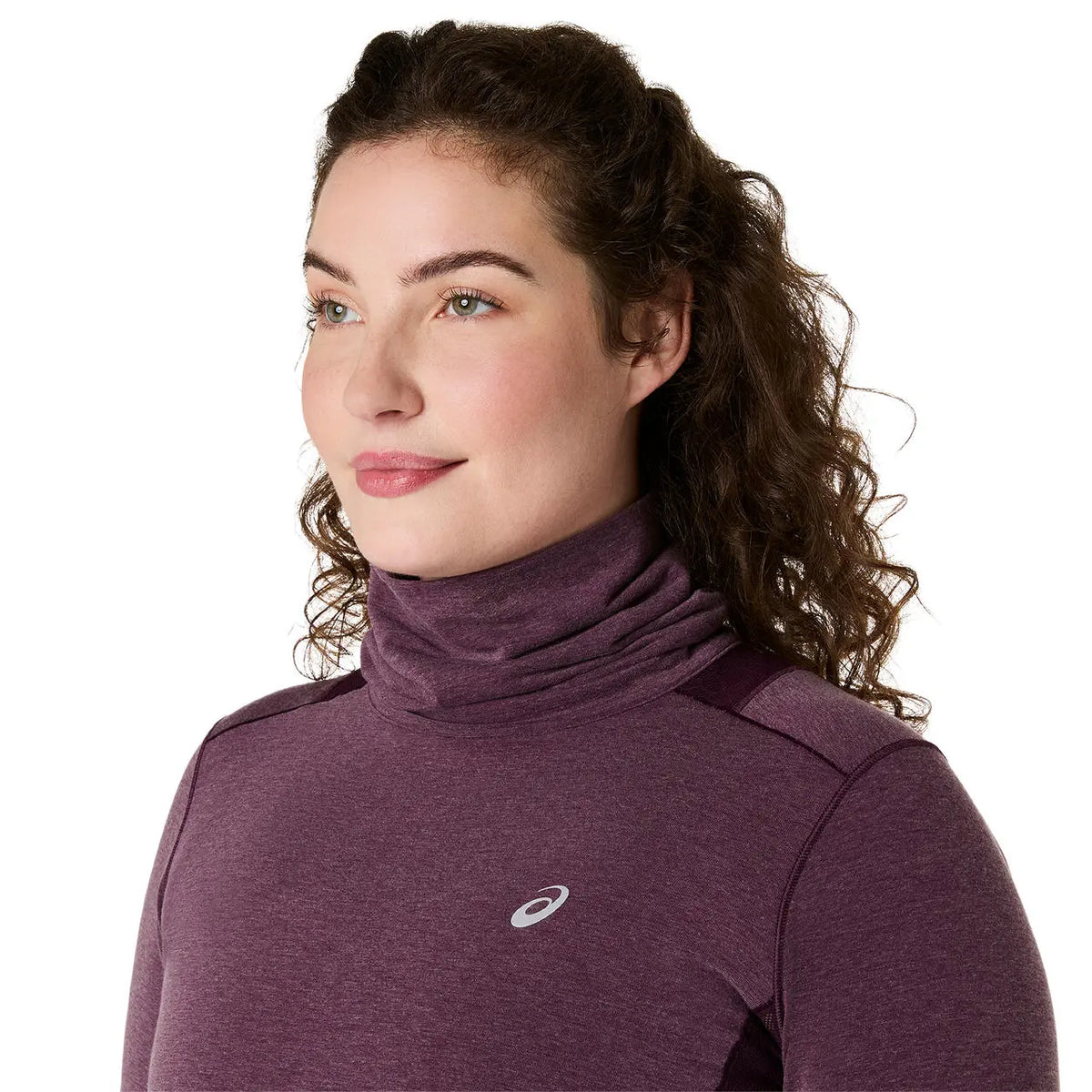 Asics Damenlaufshirt Nagino Run Winter LS Top, Dark Aubergine – Bild 