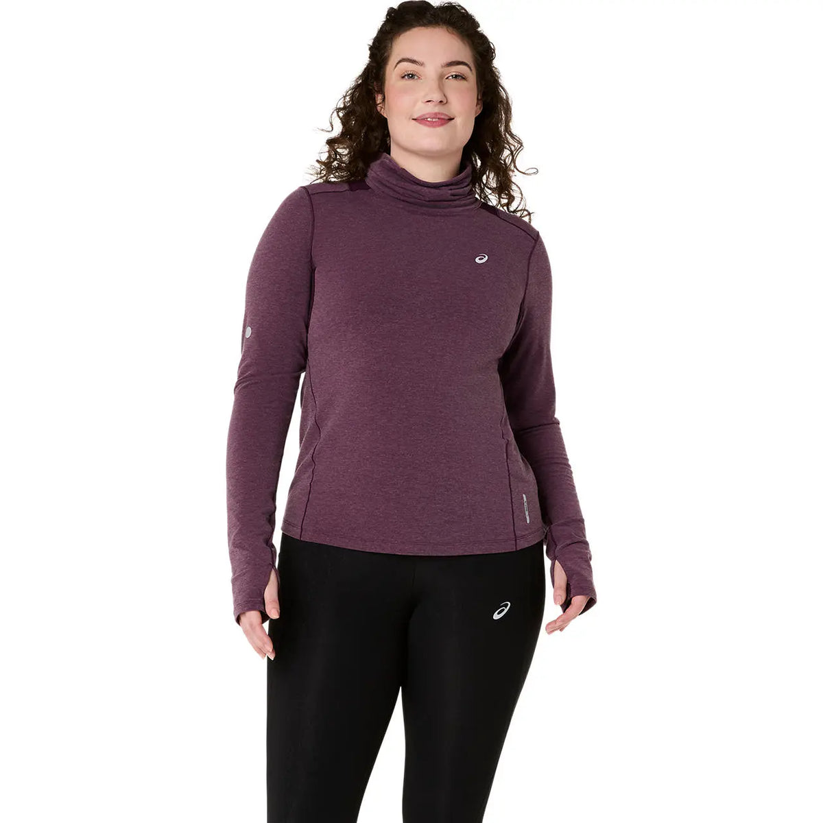 Asics Damenlaufshirt Nagino Run Winter LS Top, Dark Aubergine – Bild 