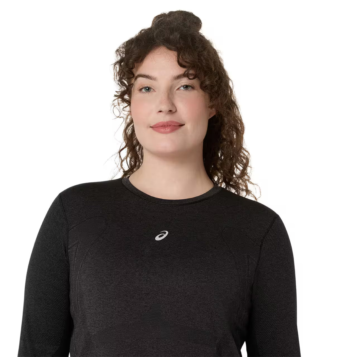 Asics Damenlaufshirt Road Seamless LS Top, Performance Black/Graphite Grey