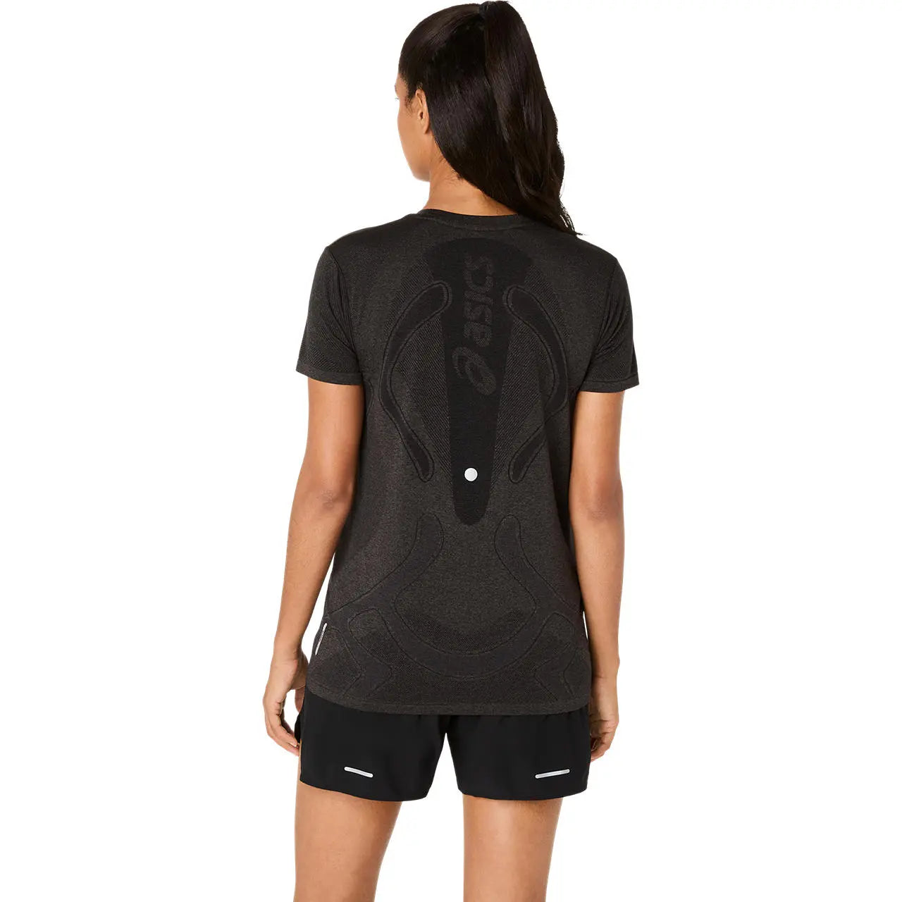 Asics Damenlaufshirt Road Seamless SS Top, Performance Black/Graphite Grey