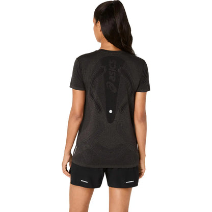 Asics Damenlaufshirt Road Seamless SS Top, Performance Black/Graphite Grey