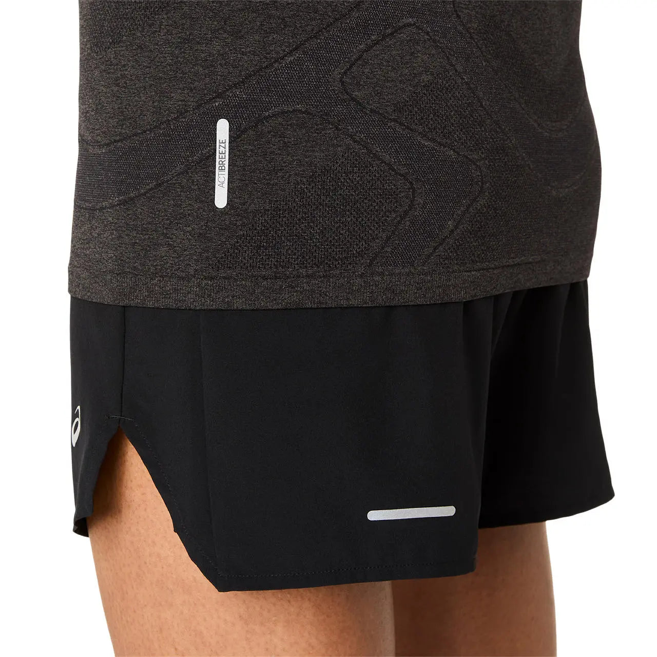 Asics Damenlaufshirt Road Seamless SS Top, Performance Black/Graphite Grey