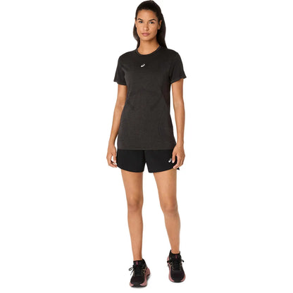 Asics Damenlaufshirt Road Seamless SS Top, Performance Black/Graphite Grey