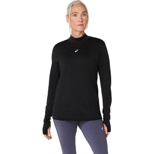 Asics Damenlaufshirt Road Winter Seamless LS Top, Performance Black – schwarz / 34