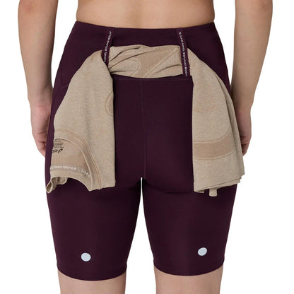 Asics Damenlaufshort Road High Waist 8 IN Sprinter, Dark Aubergine
