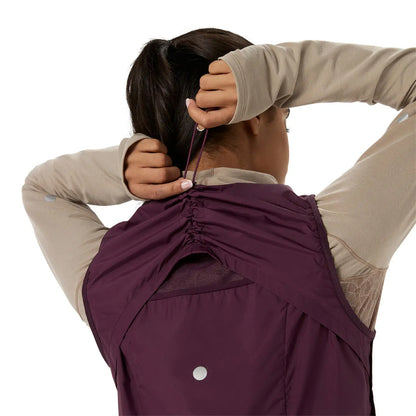 Asics Damenlaufweste Nagino Run Padded Gilet, Dark Aubergine