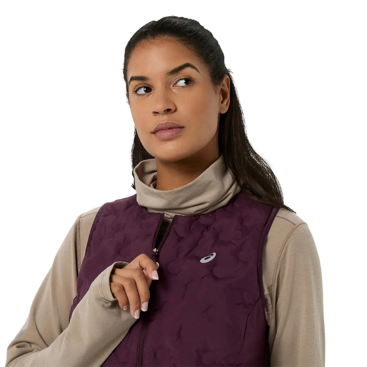 Asics Damenlaufweste Nagino Run Padded Gilet, Dark Aubergine