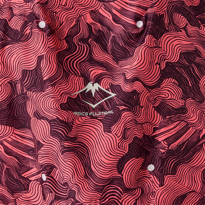 Asics Herrenlaufjacke Fujitrail Packable Jacket, Blazing Coral/Dark Aubergine