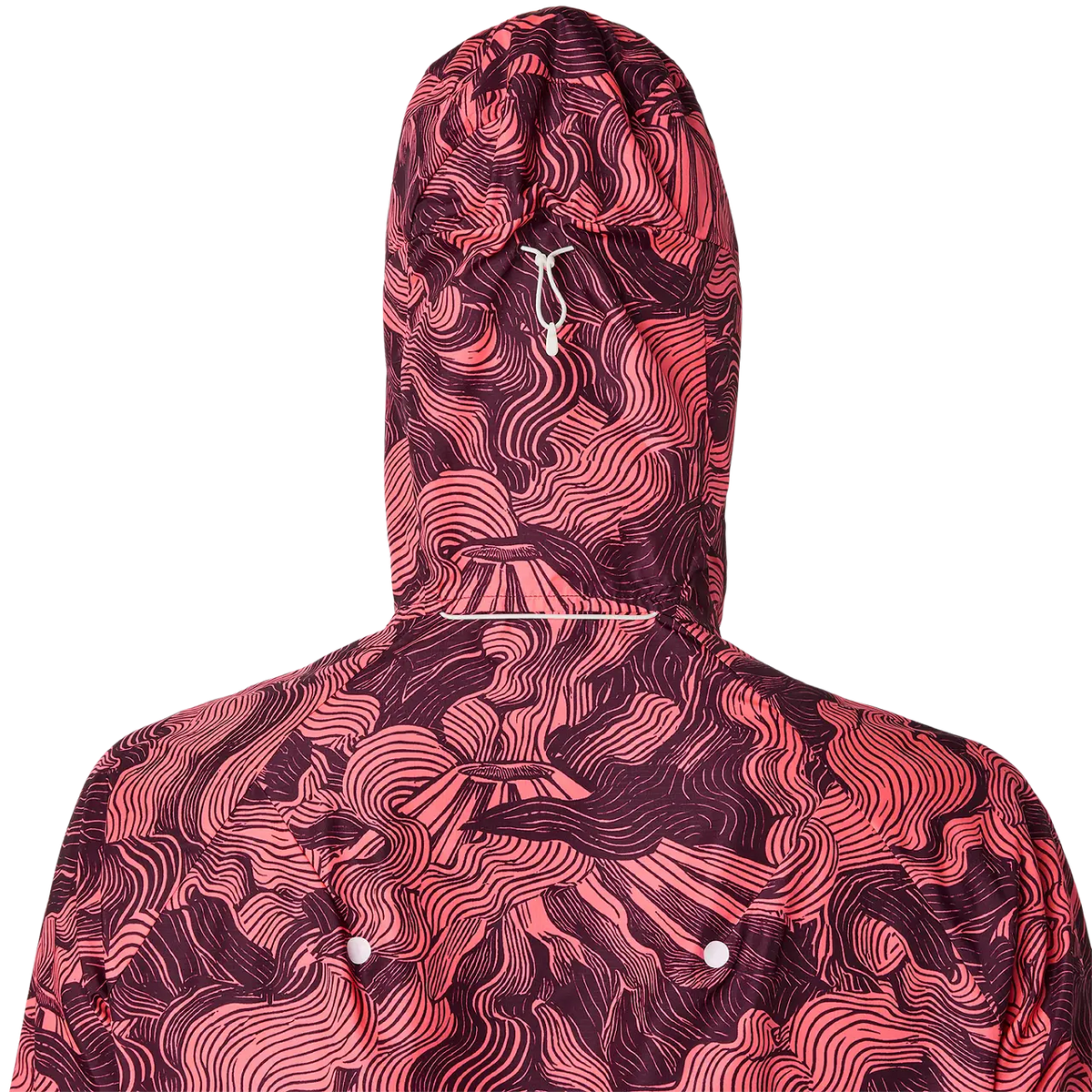 Asics Herrenlaufjacke Fujitrail Packable Jacket, Blazing Coral/Dark Aubergine