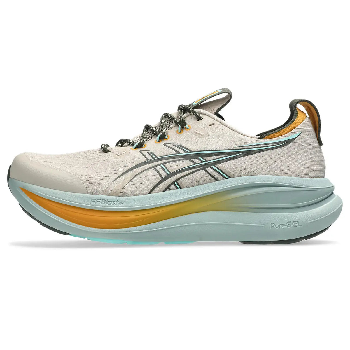 Asics Herrenlaufschuhe Gel-Nimbus 28 TR, Simply Taupe/Ocean Haze – Bild 