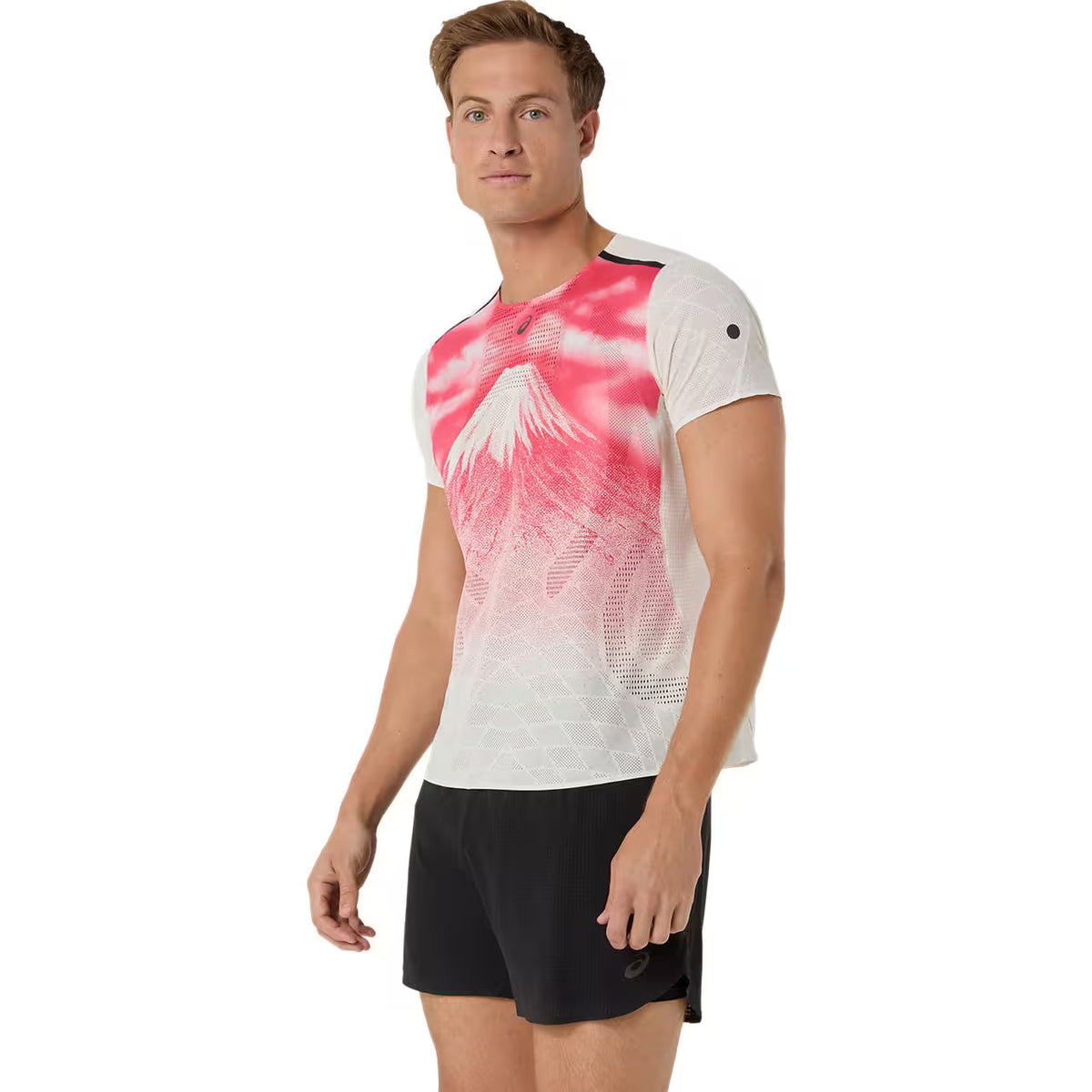 Asics Herrenlaufshirt Fujitrail Elite Grahpic SS Top, weiß – Bild 