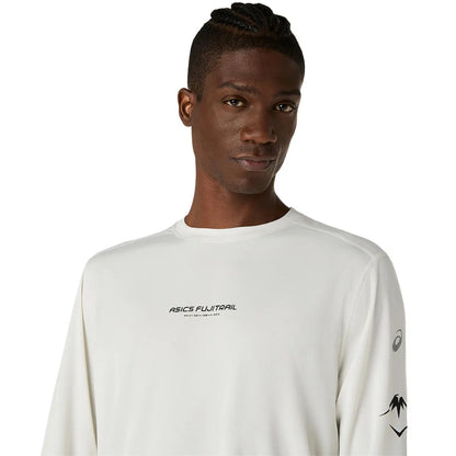 Asics Herrenlaufshirt Fujitrail Logo LS Top, Cream