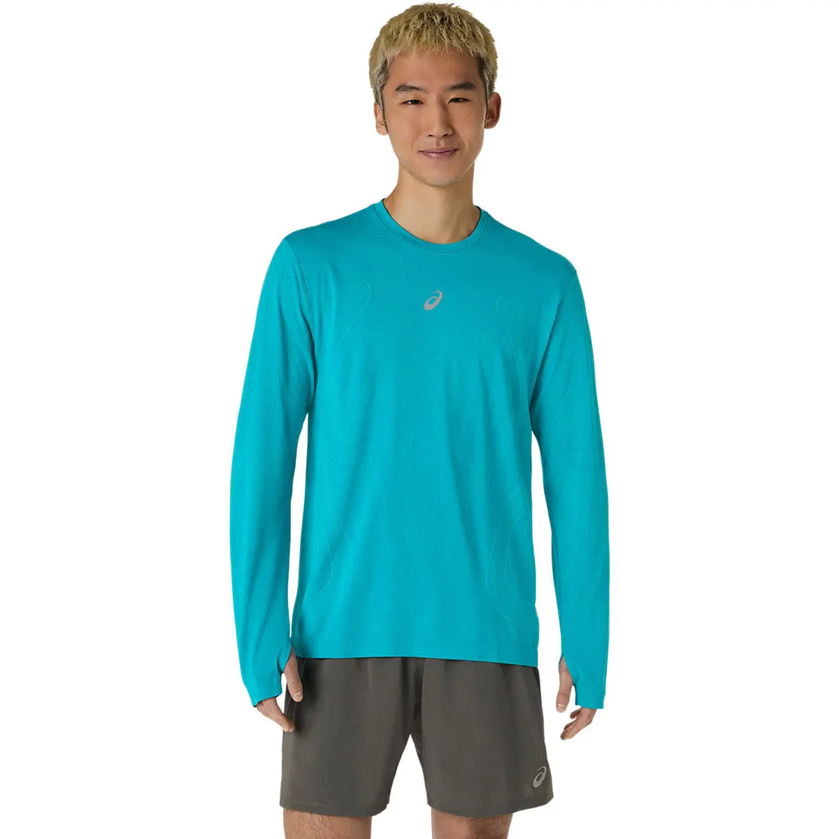 Asics Herrenlaufshirt Road Seamless LS Top, Energy Aqua – Bild 