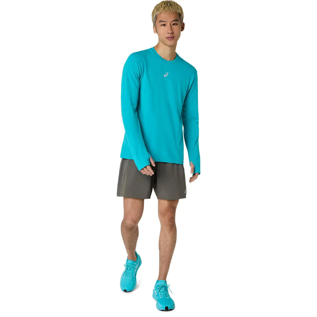 Asics Herrenlaufshirt Road Seamless LS Top, Energy Aqua – Bild 
