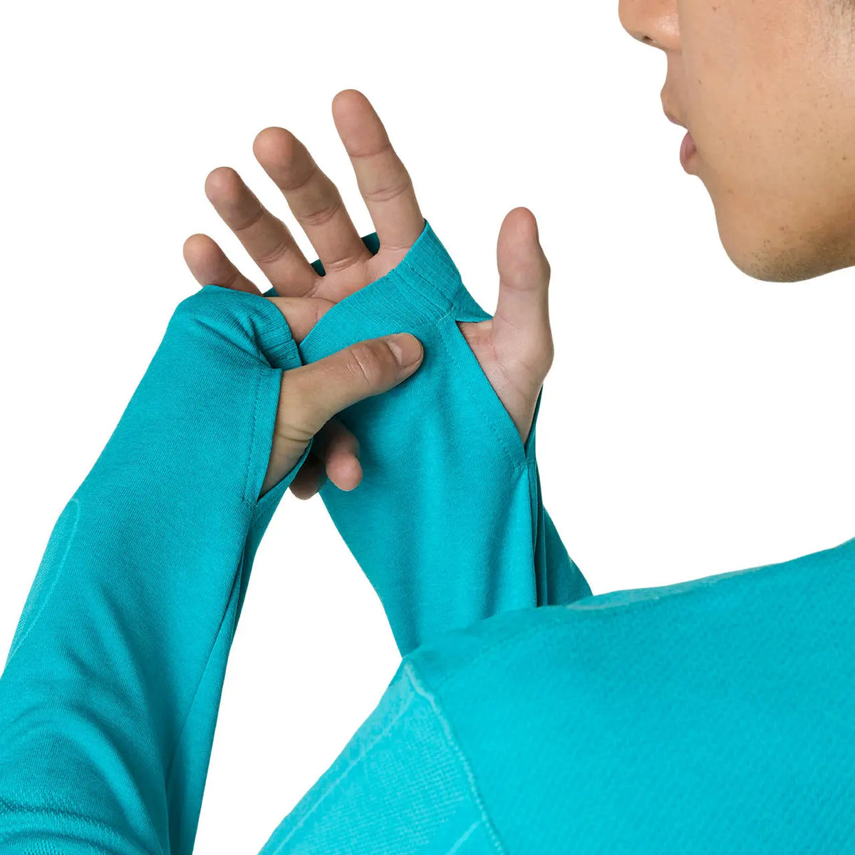 Asics Herrenlaufshirt Road Seamless LS Top, Energy Aqua – Bild 