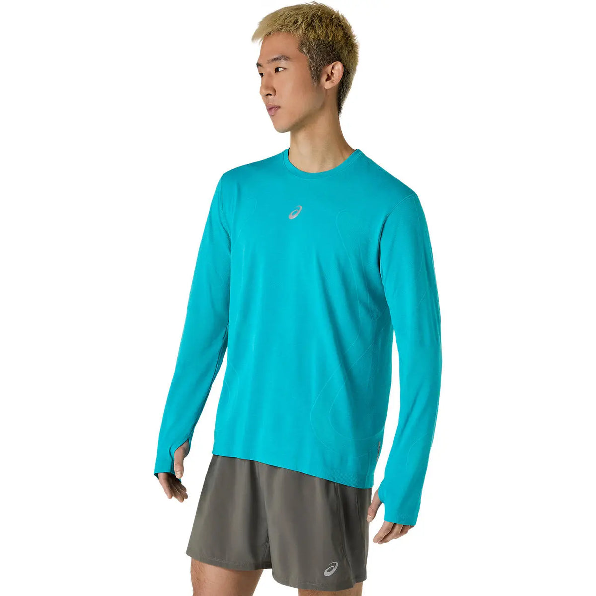 Asics Herrenlaufshirt Road Seamless LS Top, Energy Aqua – Bild 