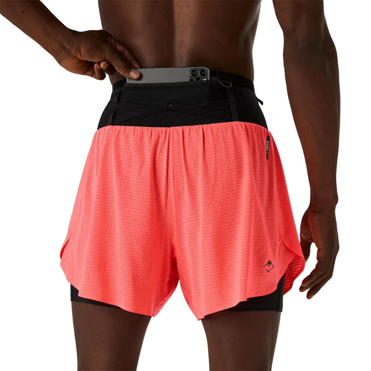 Asics Herrenlaufshort Fujitrail Elite Short, Blazing Coral