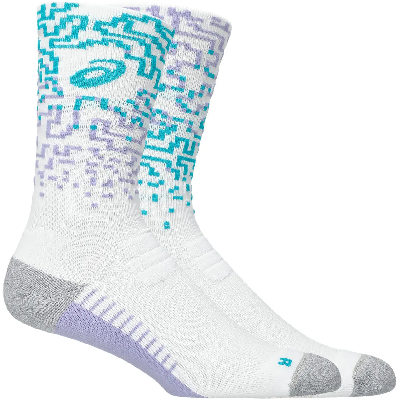 Asics Laufsocken Perfomance Run Sock Crew, White/Energy Aqua/Fresh Air – Bild 