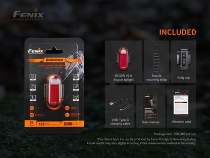 Fenix BC26R wiederaufladbares Fahrradlicht Set mit BC05R V2.0 Rücklicht, 1600 Lumen