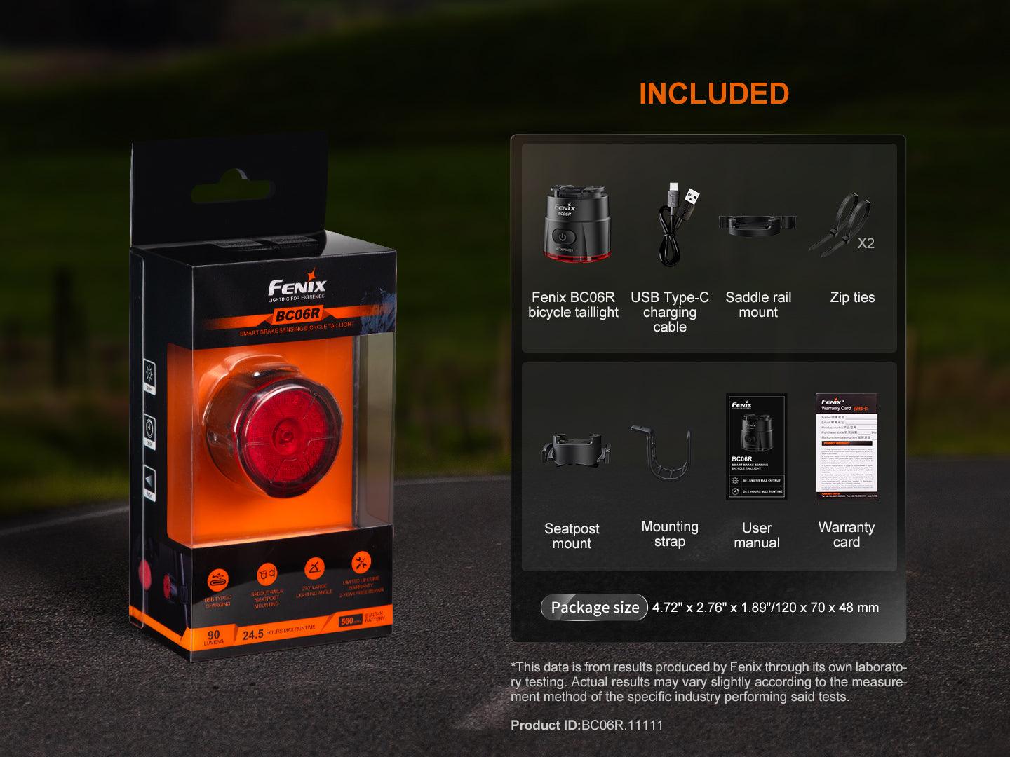 Fenix BC06R Intelligentes Fahrradrücklicht mit Bemssensor, 90 Lumen – Bild 