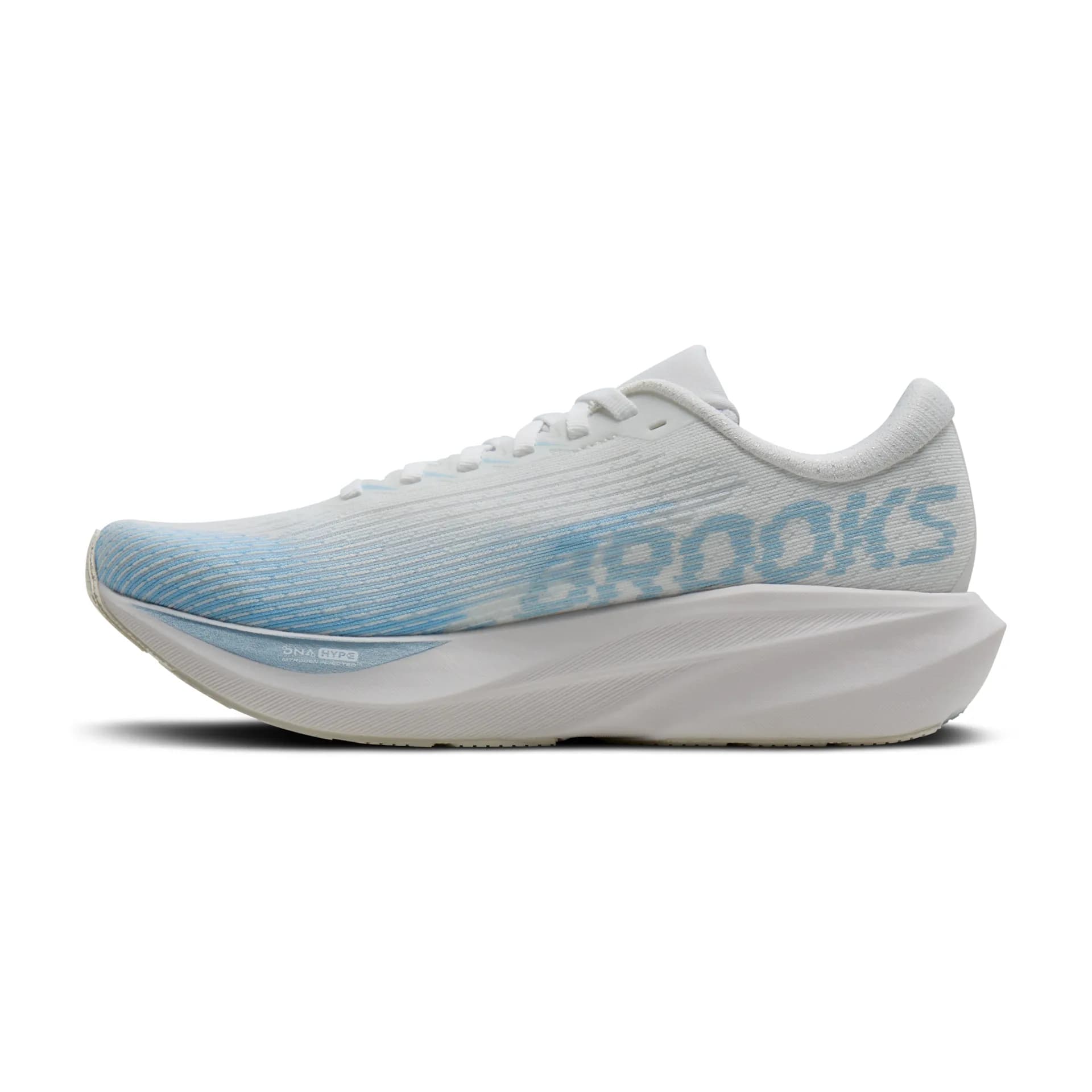 Brooks Damenlaufschuhe Ghost AMP, White/Blue/Metallic – Bild 