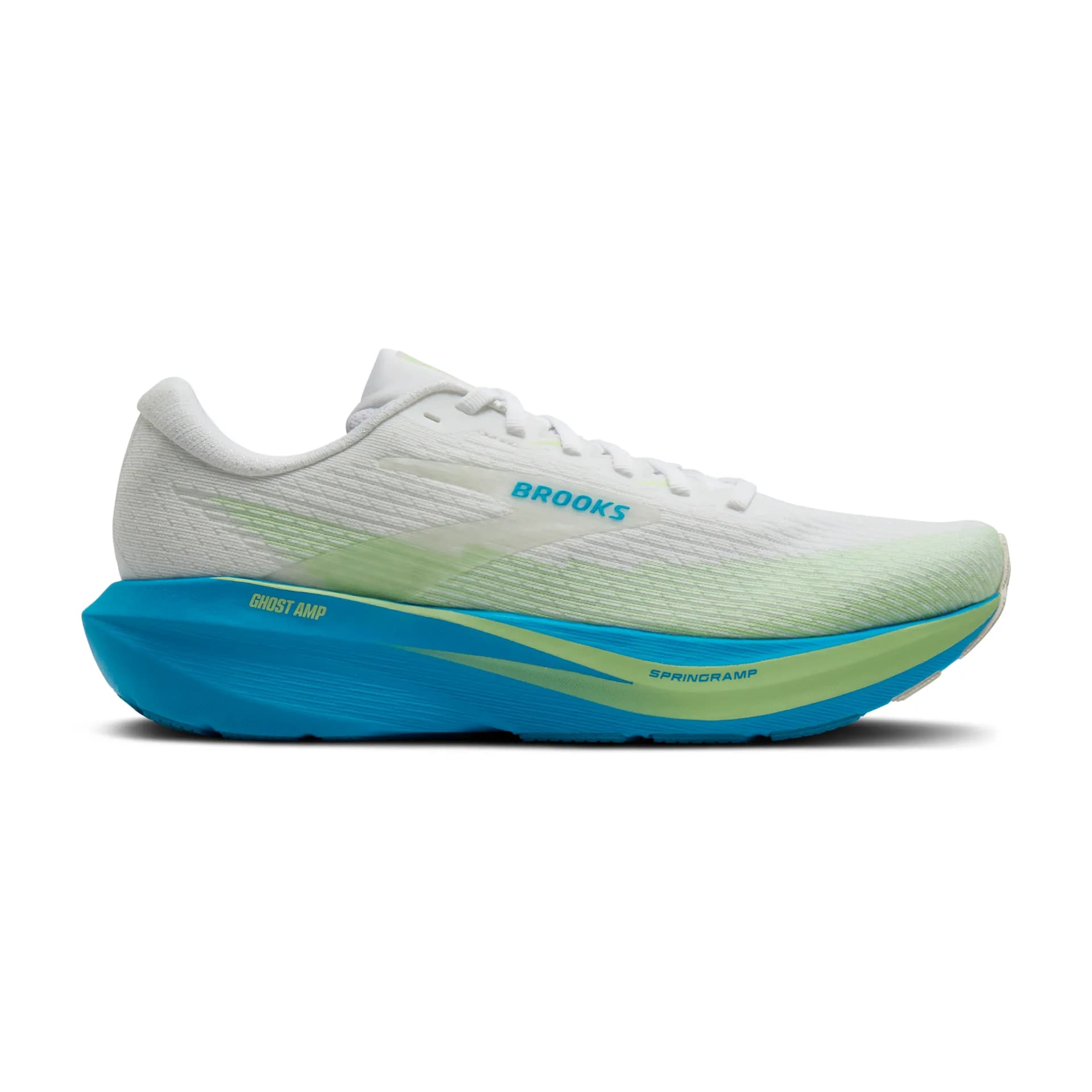 Brooks Herrenlaufschuhe Ghost AMP, White/Blue/Paradise Green – Bild 