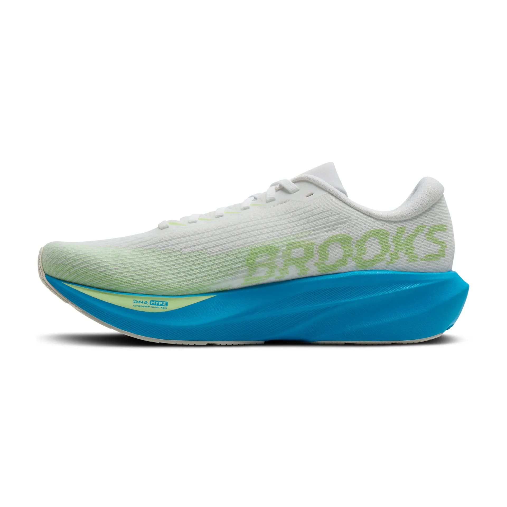 Brooks Herrenlaufschuhe Ghost AMP, White/Blue/Paradise Green – Bild 