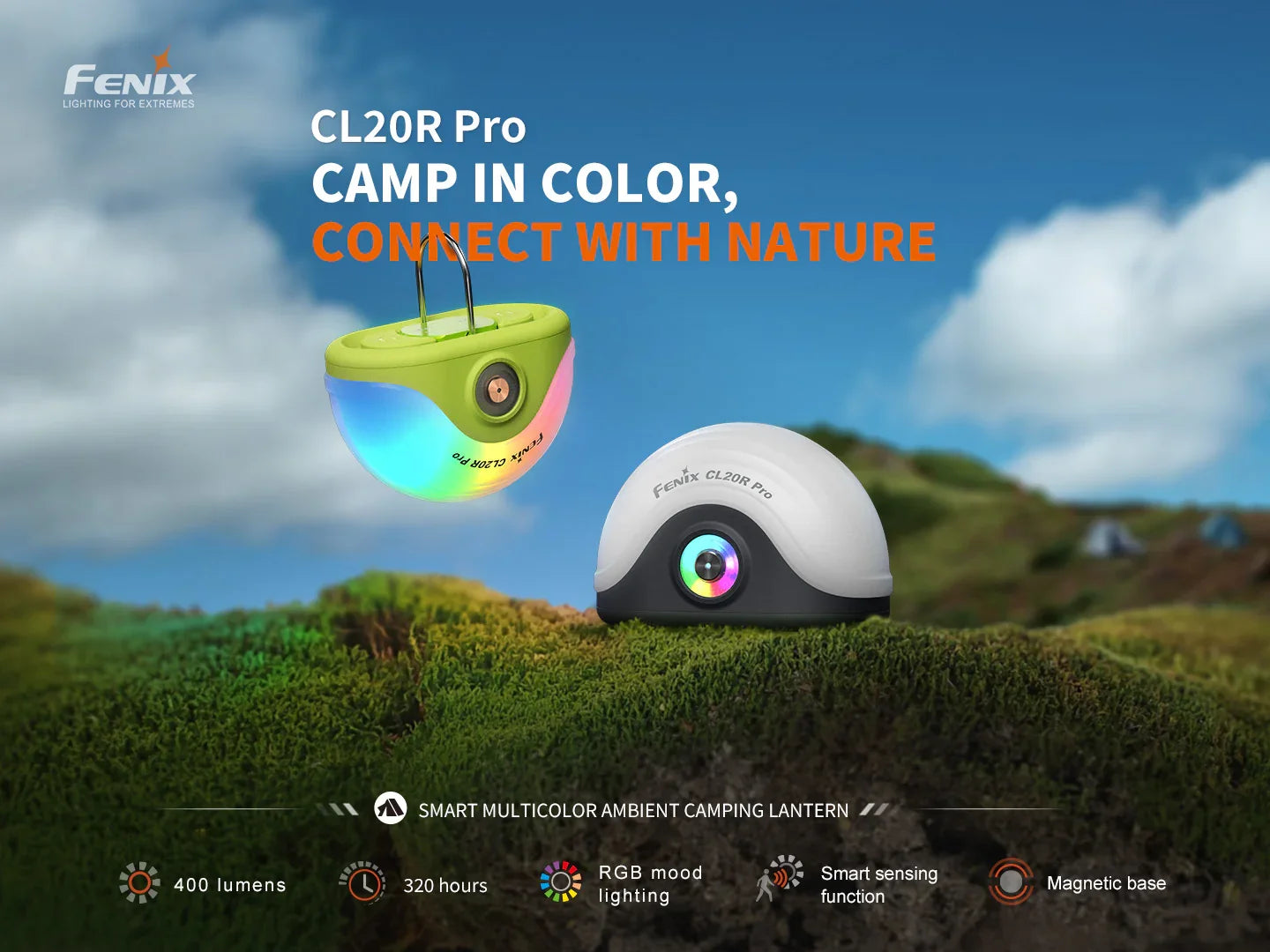 Fenix CL20R Pro multi Camping Laterne mit Sensor und Ambient Licht, 400 Lumen – Bild 