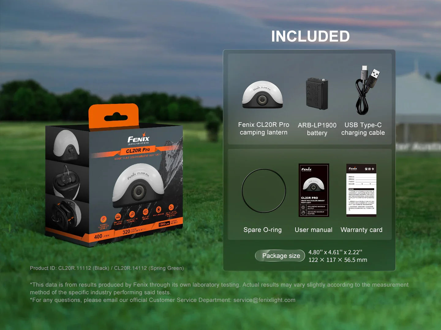 Fenix CL20R Pro multi Camping Laterne mit Sensor und Ambient Licht, 400 Lumen – Bild 