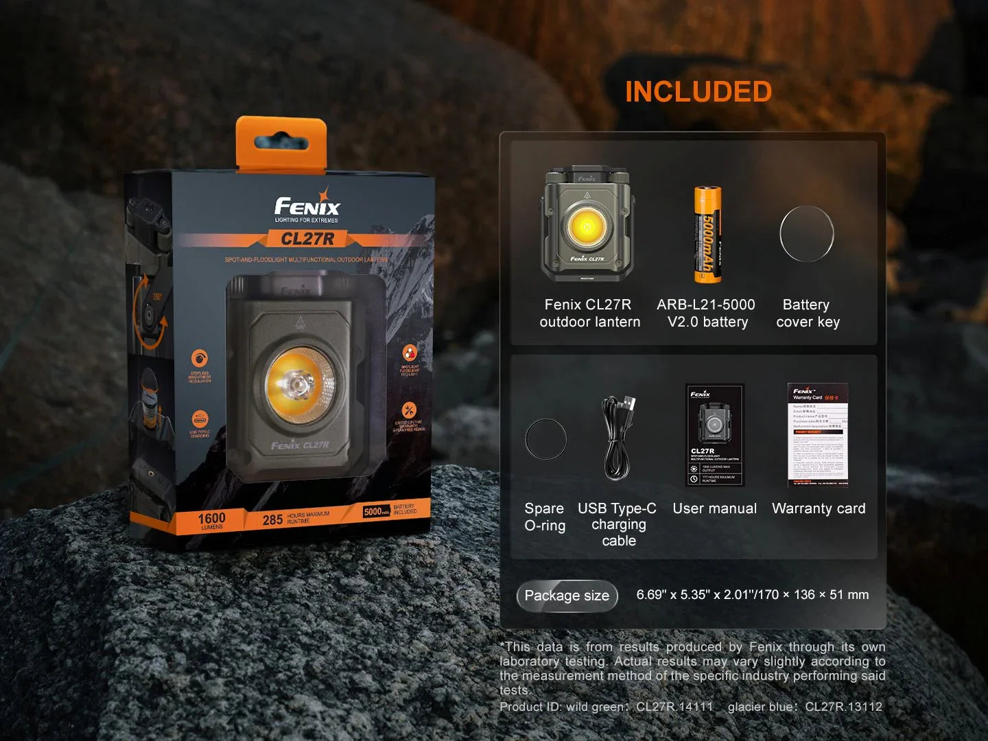 Fenix CL27R multifunktionale Outdoor-Laterne mit Spot- & Flutlicht, 1600 Lumen