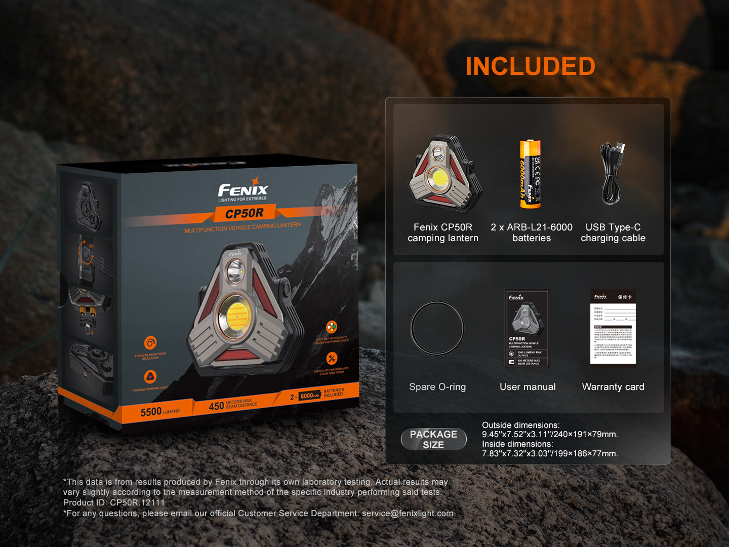 Fenix CP50R multifunktionale Fahrzeug & Camping Laterne, 5500 Lumen