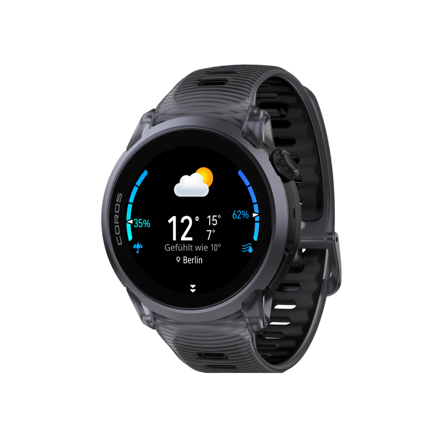 Coros Sportuhr Pace 4, Silikonarmband, black crystal