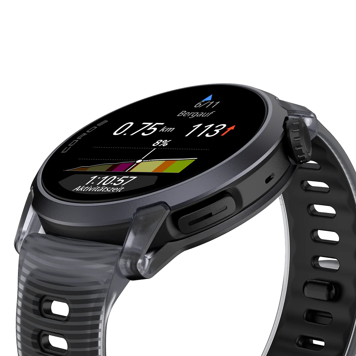 Coros Sportuhr Pace 4, Silikonarmband, black crystal – Bild 