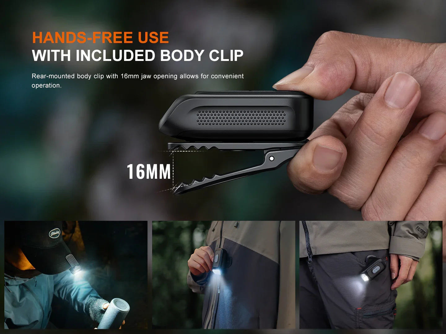 Fenix E04R Minilicht mit 360° drehbarem Clip, 400 Lumen – Bild 
