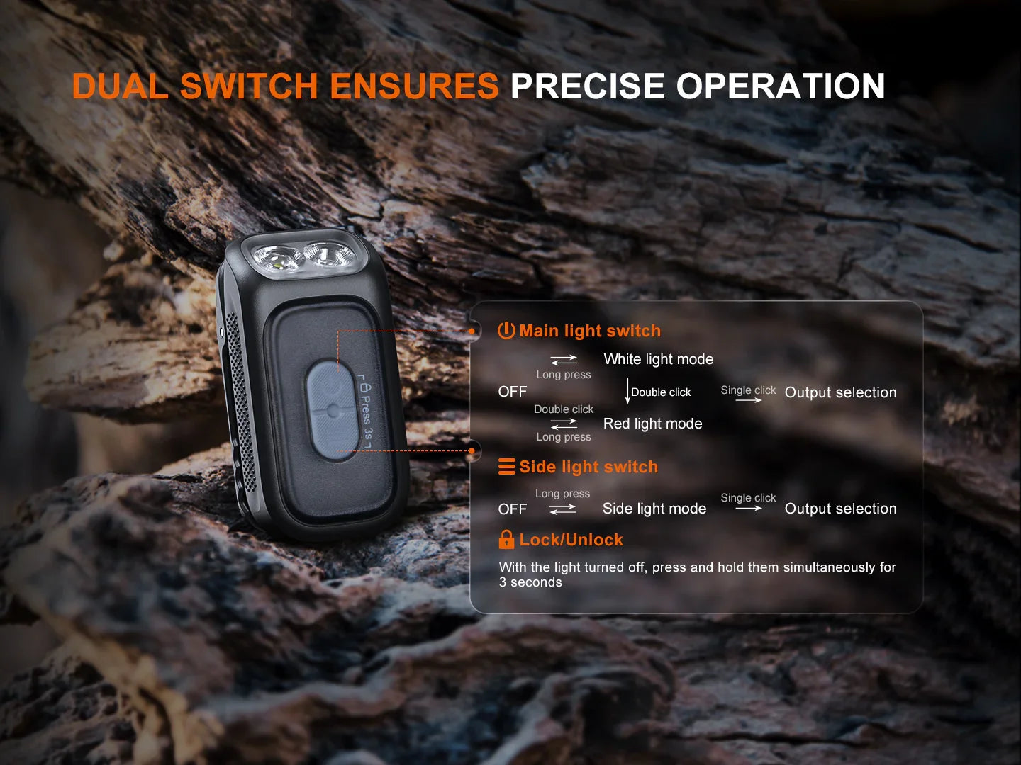 Fenix E04R Minilicht mit 360° drehbarem Clip, 400 Lumen – Bild 