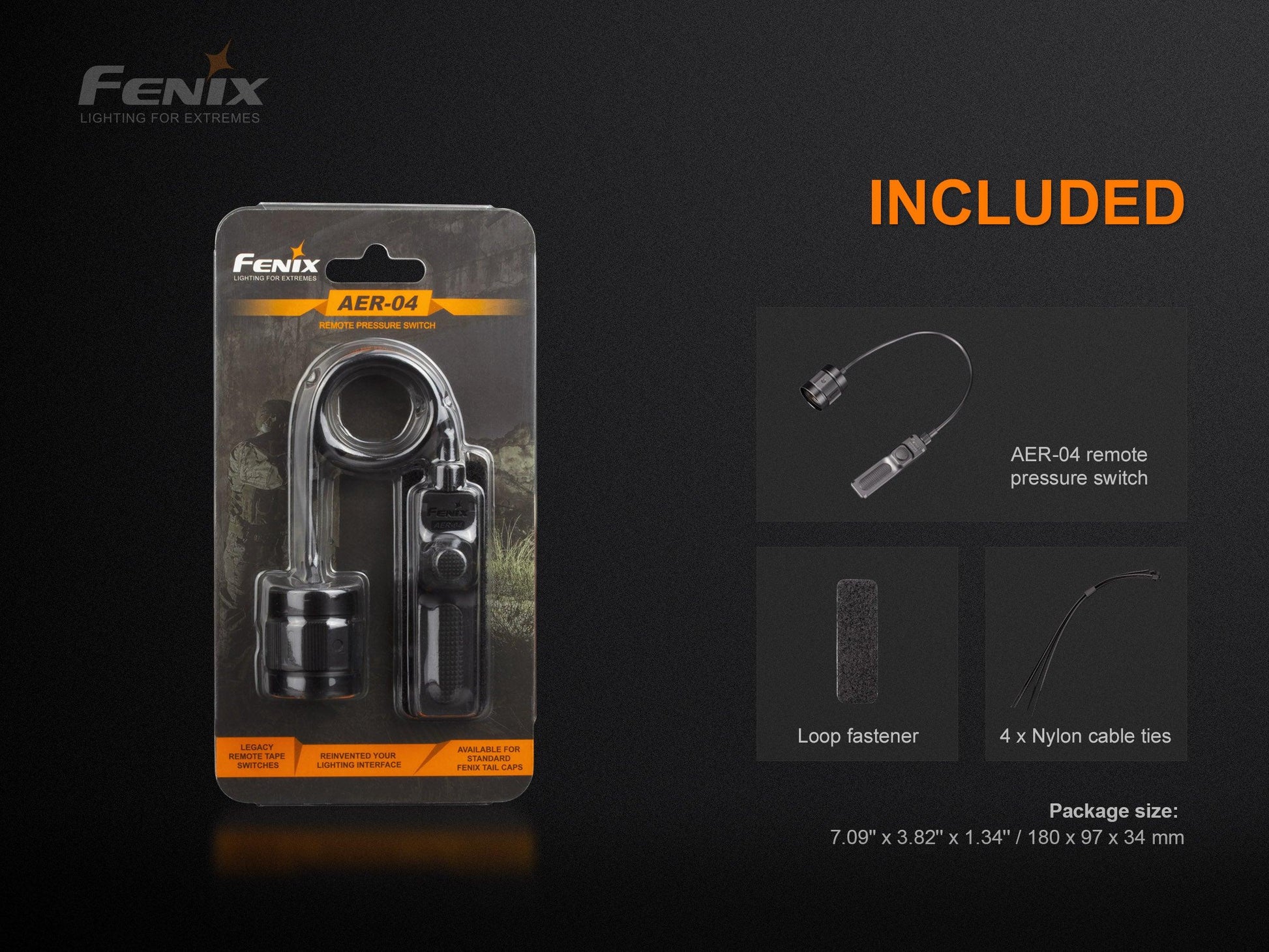Fenix AER-04 – Taktischer Kabelschalter kompatibel für TK22 V2.0, TK22 UE, TK30, HT18 – Bild 