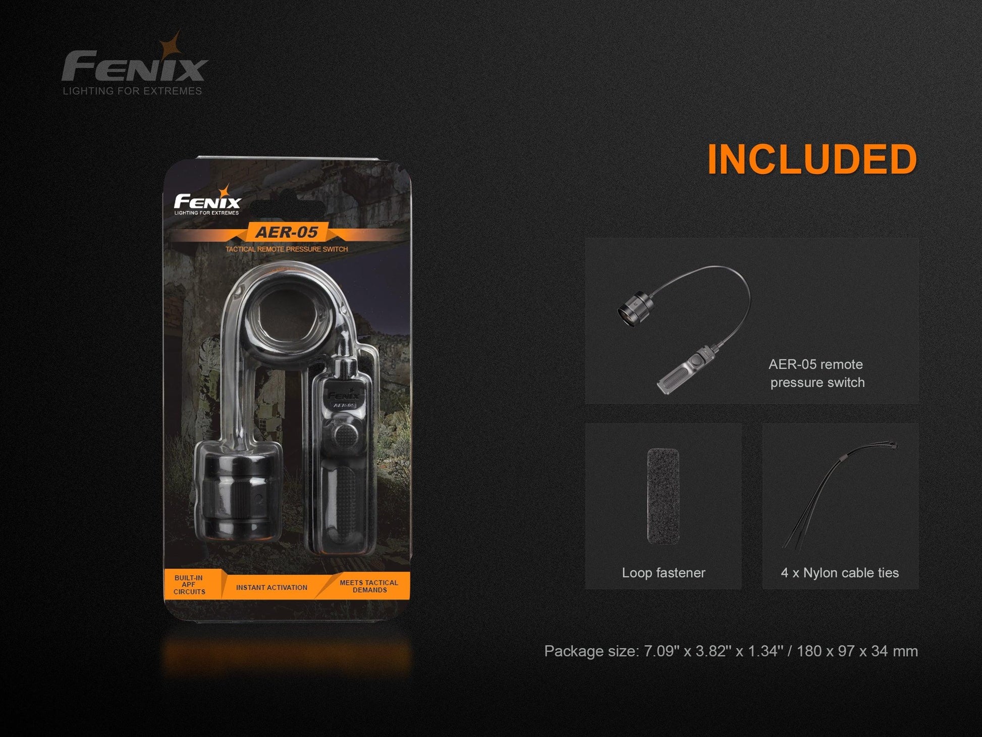 Fenix AER-05 – Taktischer Kabelschalter kompatibel für TK16 V2.0 und HT18R – Bild 