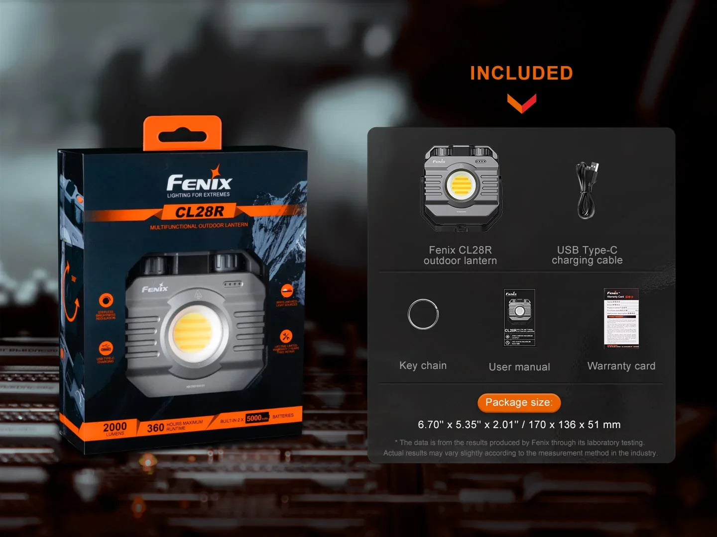 Fenix CL28R multifunktionale Outdoor-Laterne mit Powerbank-Funktion, 2000 Lumen – Bild 