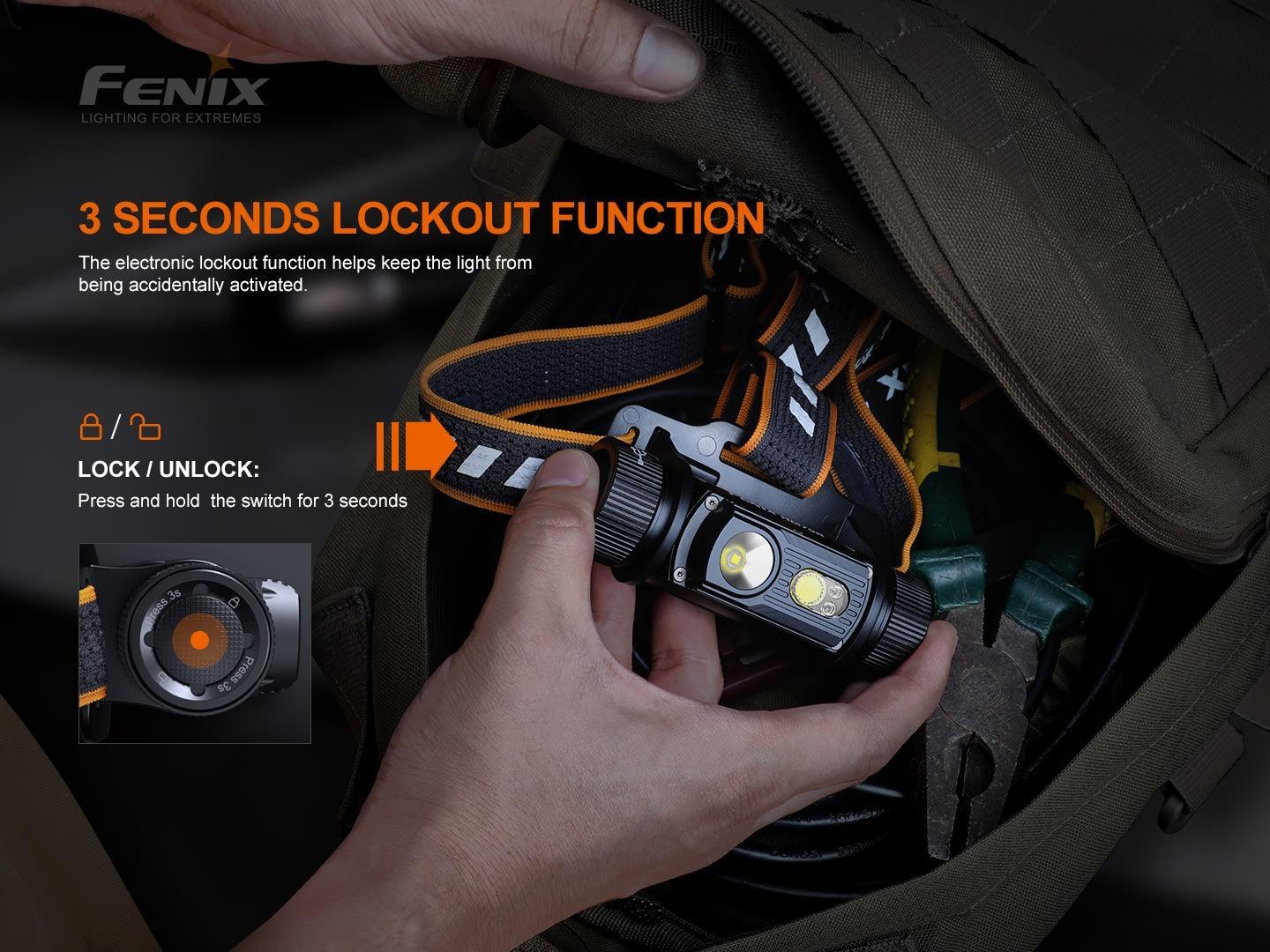Fenix HM70R Wiederaufladbare Stirnlampe mit dreifacher Lichtquelle, 1600 Lumen – Bild 