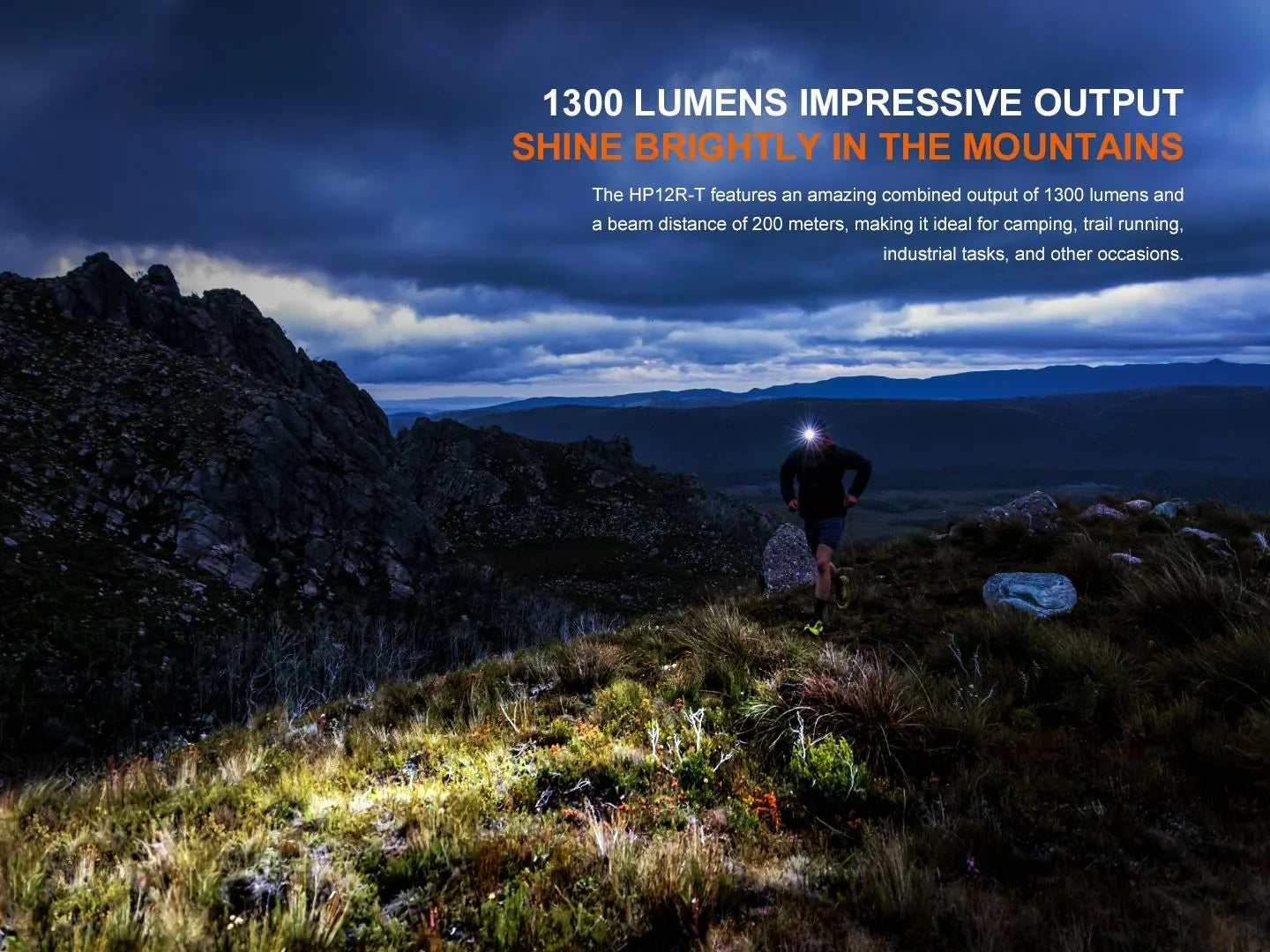 Fenix HP12R-T Separation-Style-Design Stirnlampe für Trailrunning, 1200 Lumen
